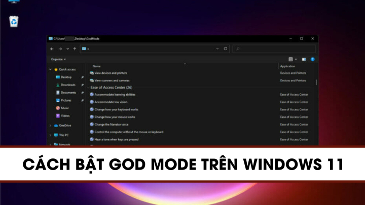 Cách bật chế độ God mode trên Windows 11